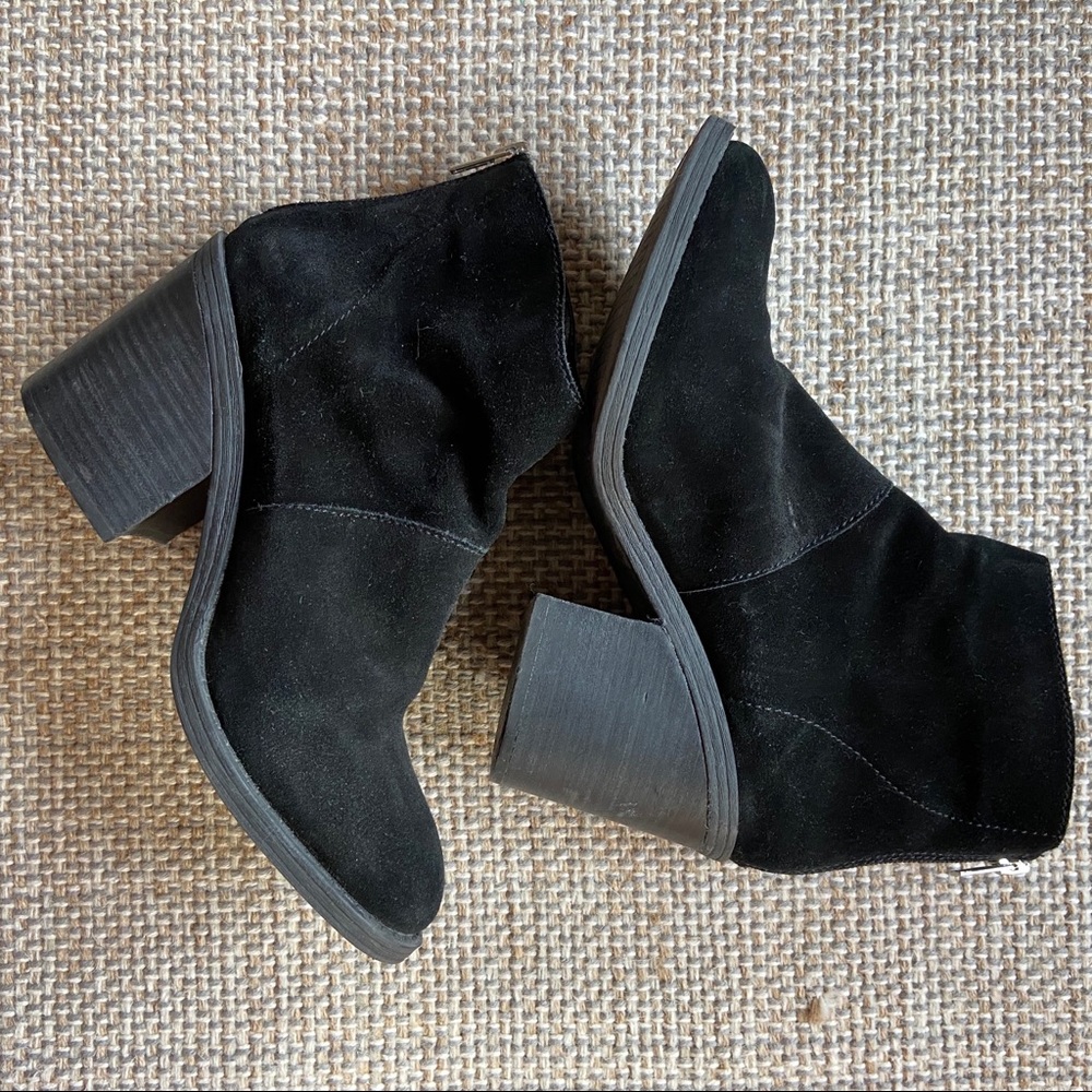 Block Heel Black Ankle Bootie